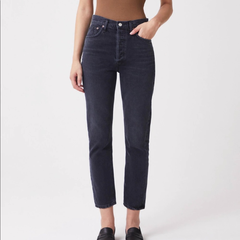 Agolde Riley High Rise Straight Cropped Sz 24
